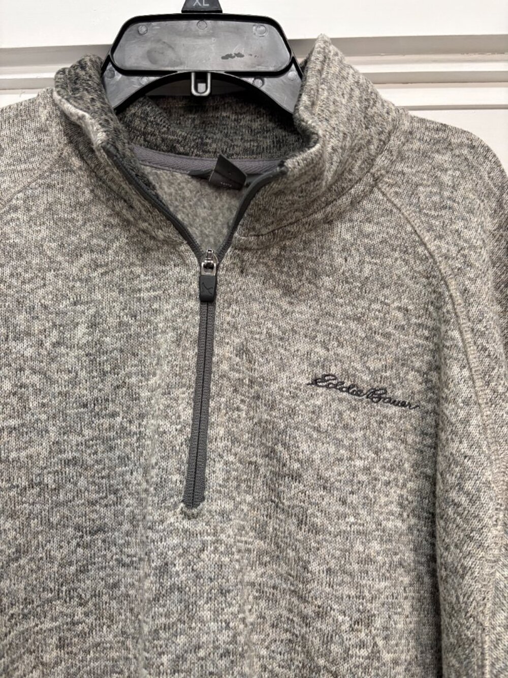 Eddie Bauer Men's Hal Zip Pullover Heather Gray Khaki sz 2XL - Picture 2 of 5